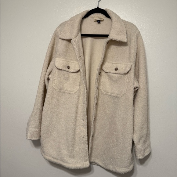 Common Thread Jackets & Blazers - Cozy Cream Teddy Jacket